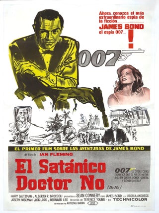 Item #375107 Poster for "Dr. No" ("El Satánico Doctor No") (Argentinian version). Ian Fleming