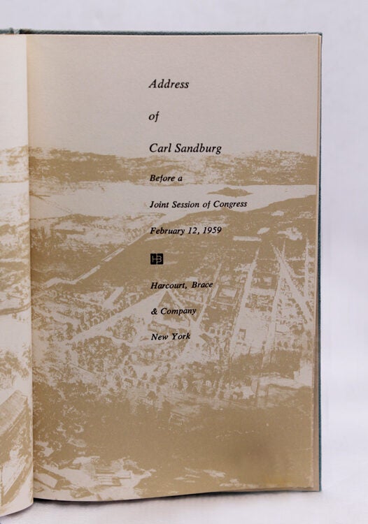 Address of Carl Sandburg Before a Joint Session of Congress, February 12, 1959