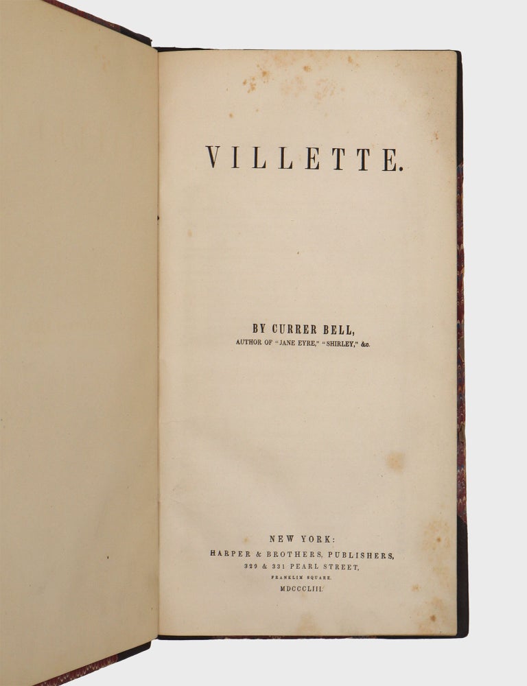 Villette by Currer Belll. Author of "Jane Eyre," "Shirley," &c