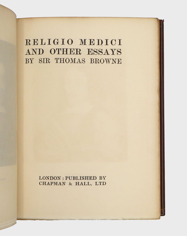Religio Medici and other essays