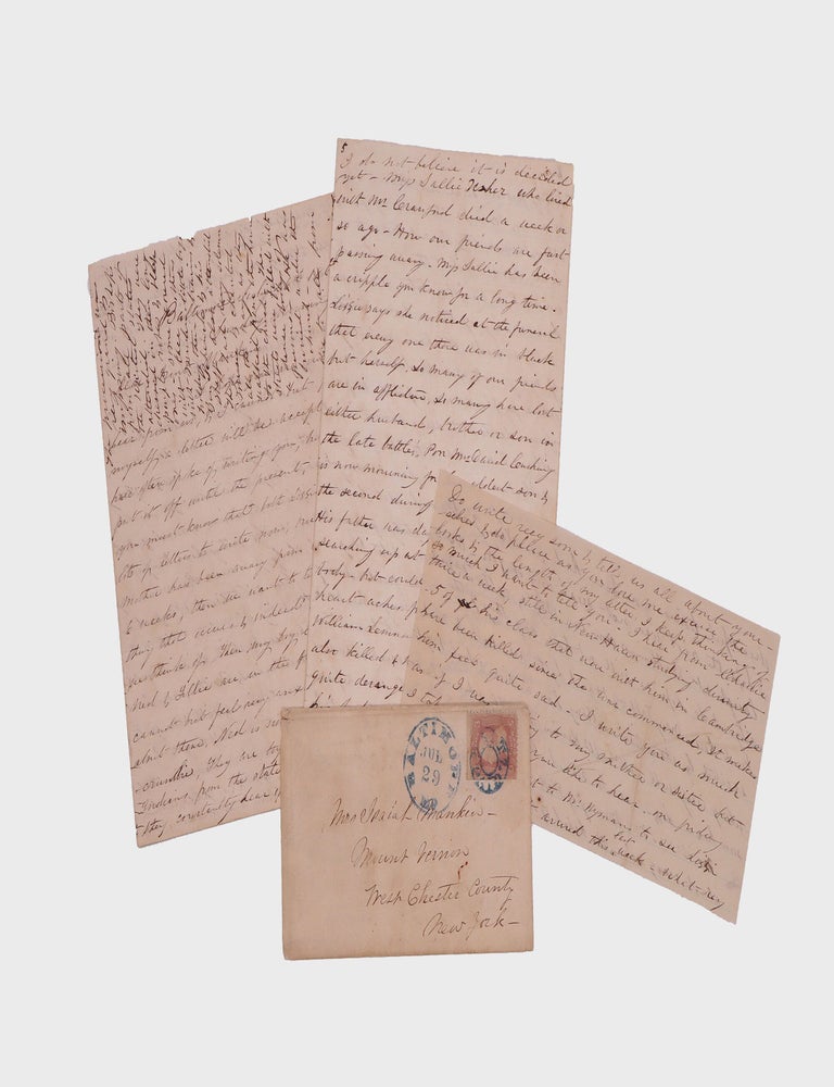 [Autograph letter signed, from a woman in Baltimore to her aunt in West Chester, New York, recounting the heroics of Arabella Barlow during the Battle of Gettysburg]