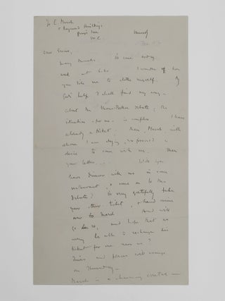 Item #375888 Autograph letter, signed ("Rupert Brooke"), to St. John Greer Ervine. Rupert Brooke