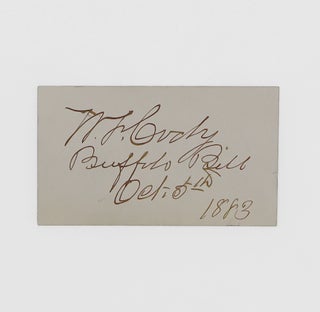 Item #375904 Signature, "W. F. Cody / Buffalo Bill" and date, on a small card. William F....
