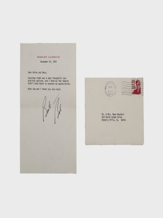 Item #375916 Typescript letter signed, "Rob" to Helen and Mace Neufeld. Robert Aldrich
