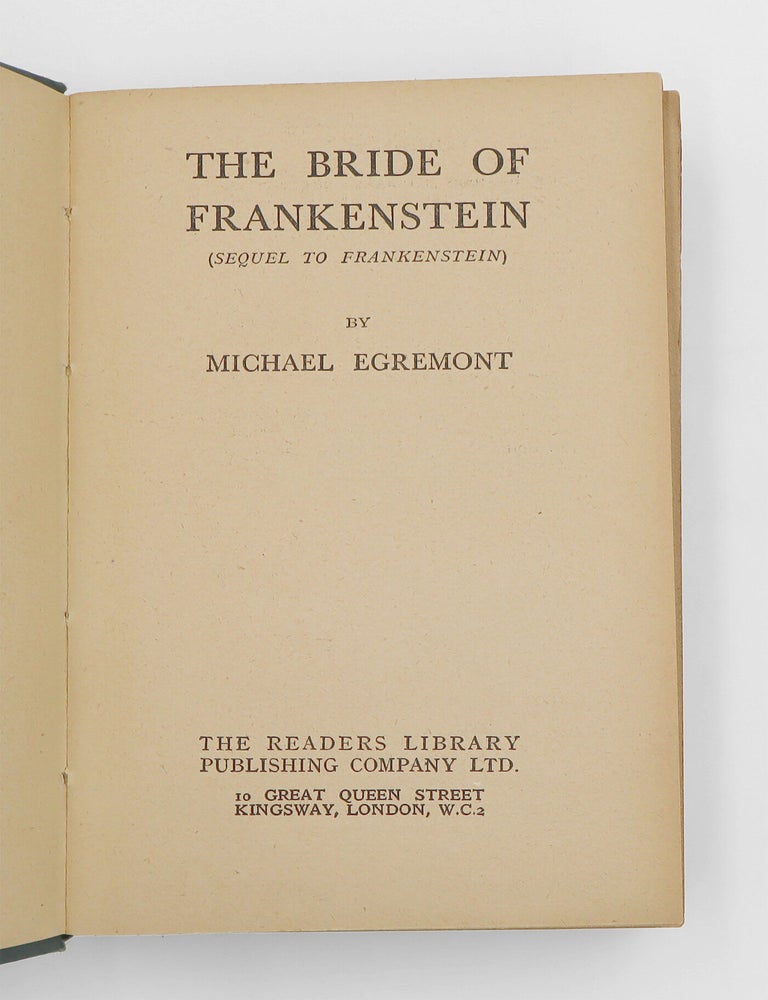 The Bride of Frankenstein (Sequel to Frankenstein)