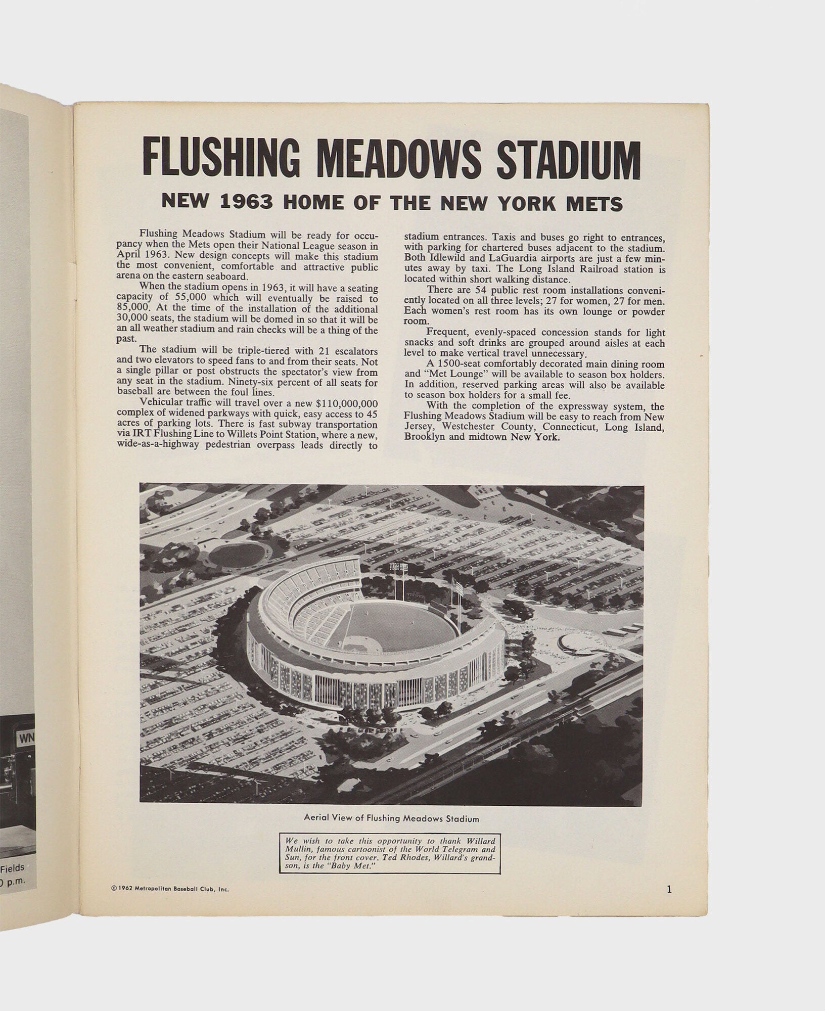 Mets First Home Game Program at the Polo Grounds April 13, 1962. WITH ...