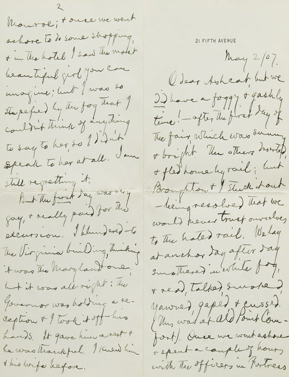 Item #376589 Autograph Letter Signed "Father", to his daughter Clara Clemens, about the Jamestown Ter-Centennial Fair. Samuel L. Clemens.