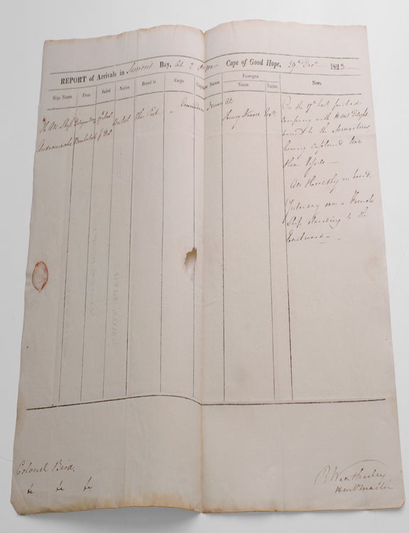 Group of 10 maritime documents. Manuscript or partly printed. 4 double-page. Folio, single sheets;