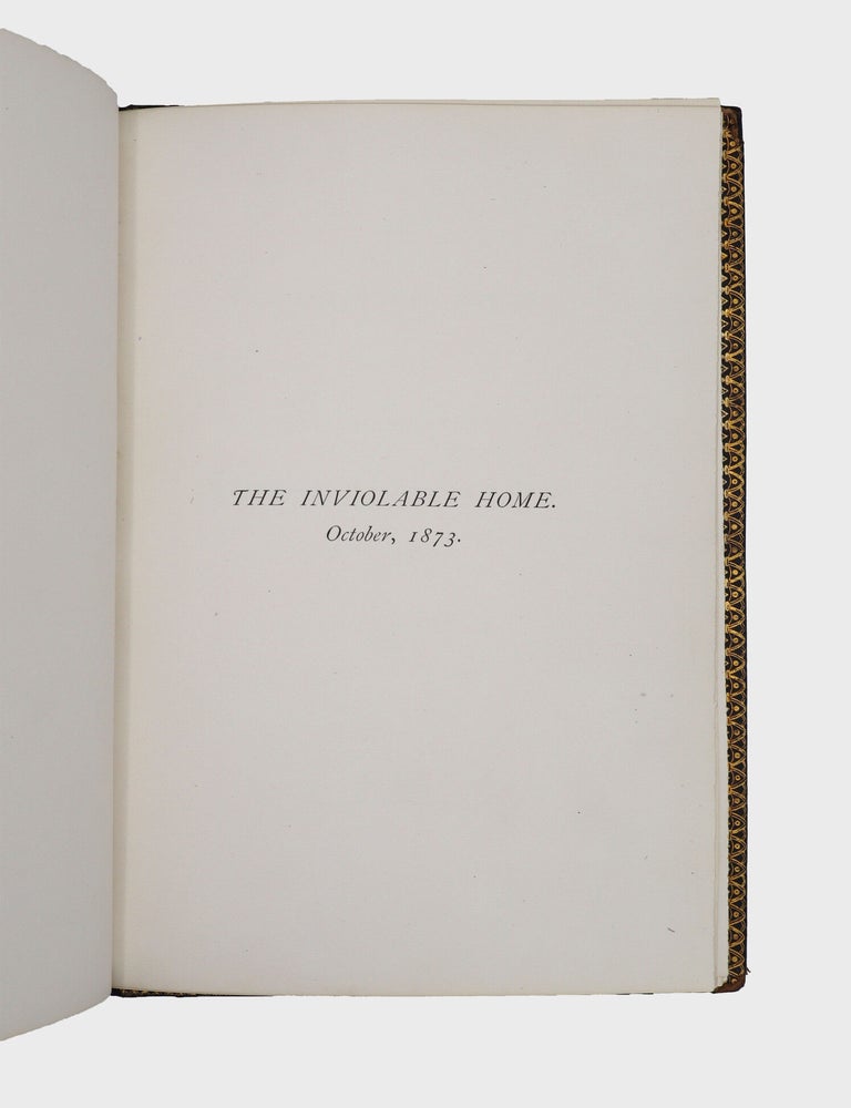 The Inviolable Home: Read at the First Annual Session of the Association for the Advancement of Woman. New York, October, 1873