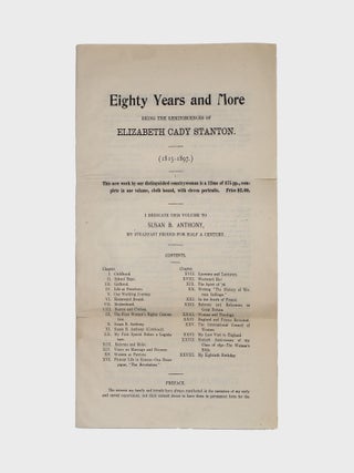 Item #377931 Eighty Years and More Being the Reminiscence of Elizabeth Cady Stanton ......