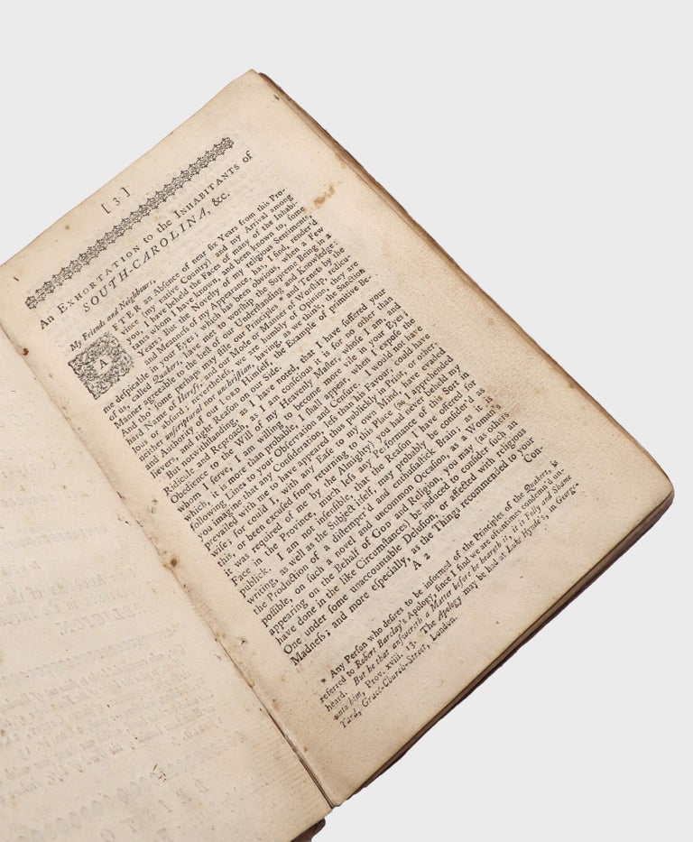 An Exhortation to the Inhabitants of the Province of South-Carolina, To bring their Deeds to the Light of Christ, in their own Consciences