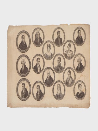 16 engraved portraits for snuff box lids, including George Washington and the Marquis de...