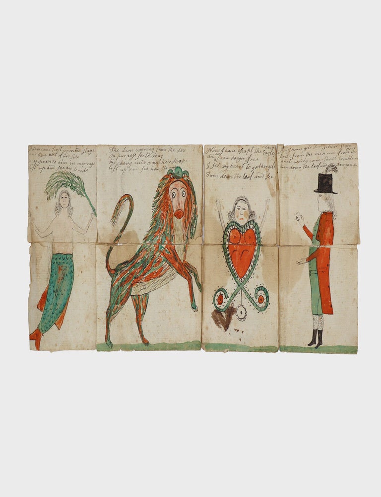 [Early manuscript copy of Sands's Metamorphosis or, A Transformation of Pictures with Poetical Explanations, with charming hand-colored drawings]