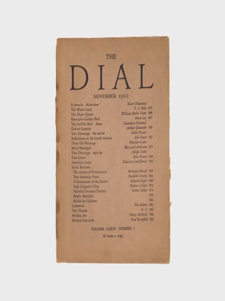 Item #378300 The Waste Land [in:] &ldquo;The Dial&rdquo; for November 1922. Volume LXXII, Number 5. T. S....