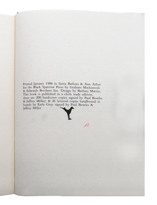 Paul Bowles A Descriptive Bibliography