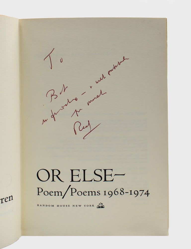 Or Else Poem/Poems 1968-1974 (2/3)