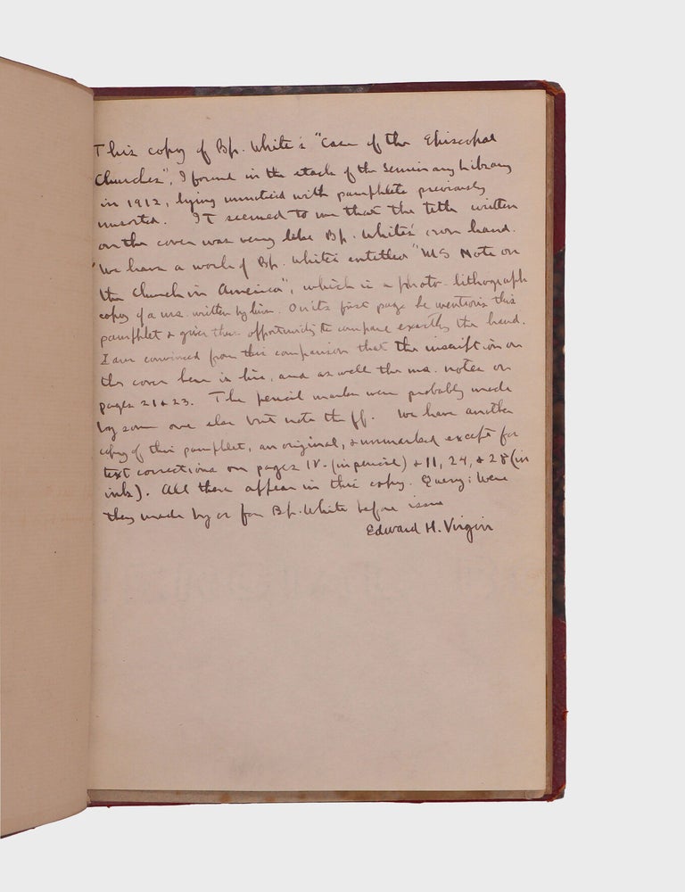 The Case of the Episcopal Churches in the United States Considered