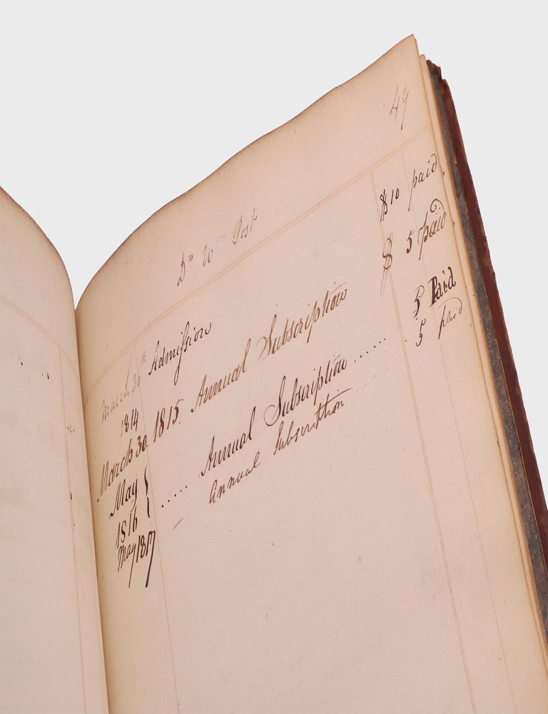 [Original manuscript subscription book for the New York Protestant Episcopal Library Society]