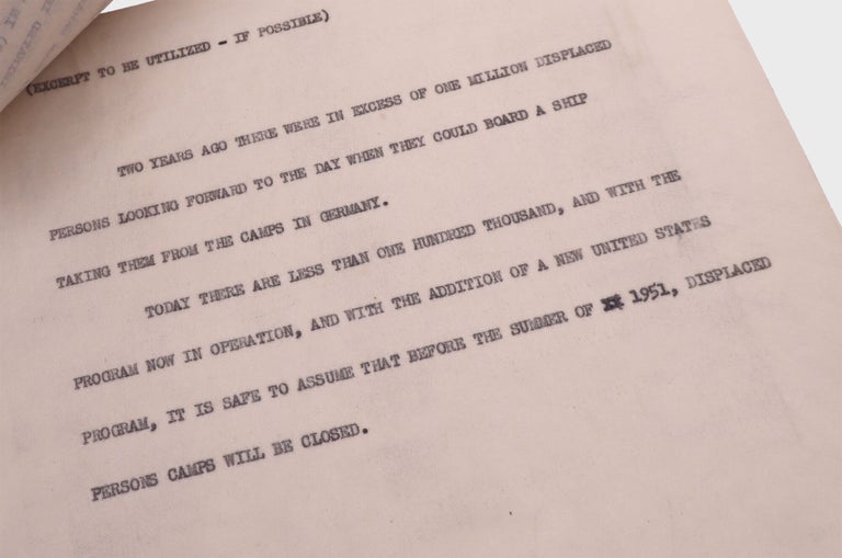 Carbon typescript of a speech given by JFK to the Boston chapter of HIAS, the Hebrew Immigrant... (2/2)
