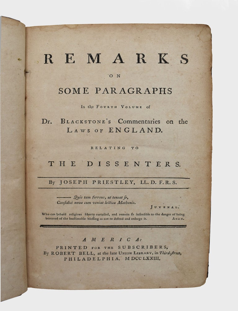 An Interesting Appendix to Sir William Blackstone's Commentaries on the Laws of England