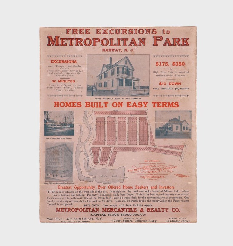Item #378911 Free Excursion to Metropolitan Park Rahway, N.J. ... Homes Built on Easy Terms. African Americana.