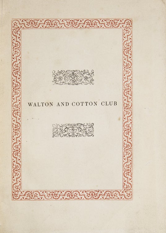 Item #37897 Rules and Regulations of Walton and Cotton Club; Instituted 19th March 1817. Revised 8th April 1840. Waltoniana, William Pickering.