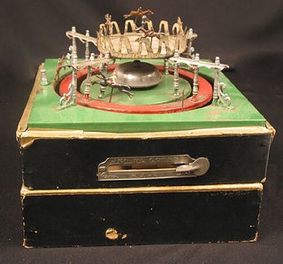 Item #37921 Game: "Jeu de Course" in original black wooden box with metal spring...
