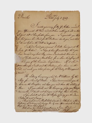 Autograph Letter, Signed "B. Franklin" to William Strahan, regarding the Library...
