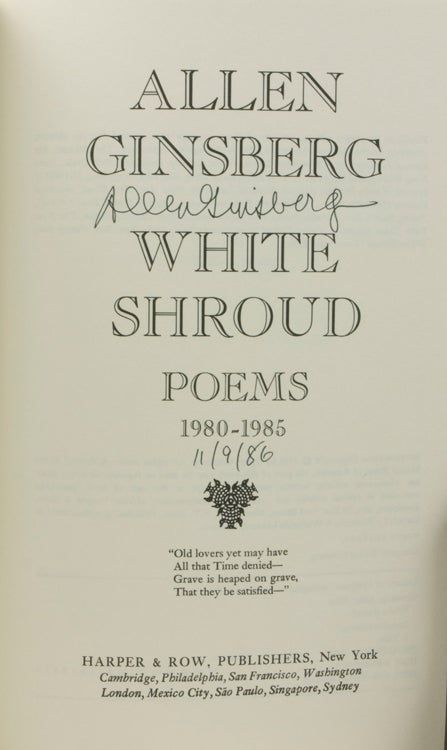 White Shroud. Poems 1980-1985