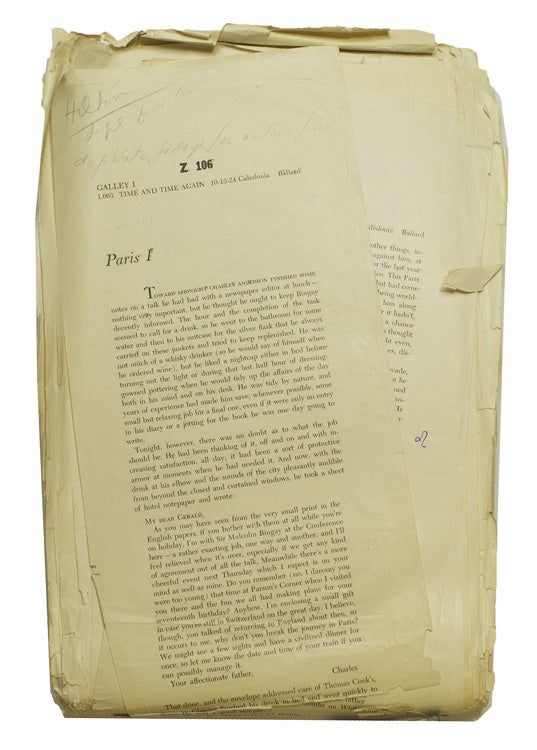 Manuscript archive for his final novel, TIME AND TIME AGAIN