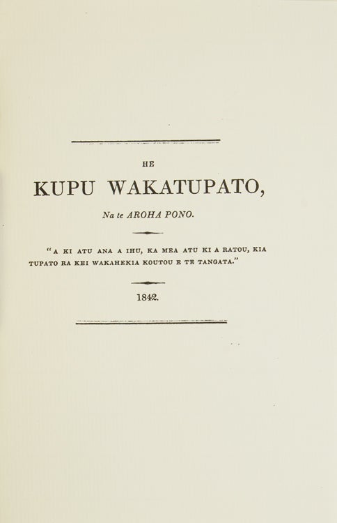 He Kupu Wakatupato, Na te Aroha Pono [in Maori]