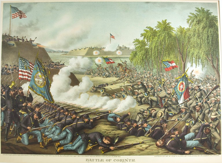 Item #40278 Battle of Corinth. Oct 3 & 4 1862 … [Chromolithographic print]. Civil War.