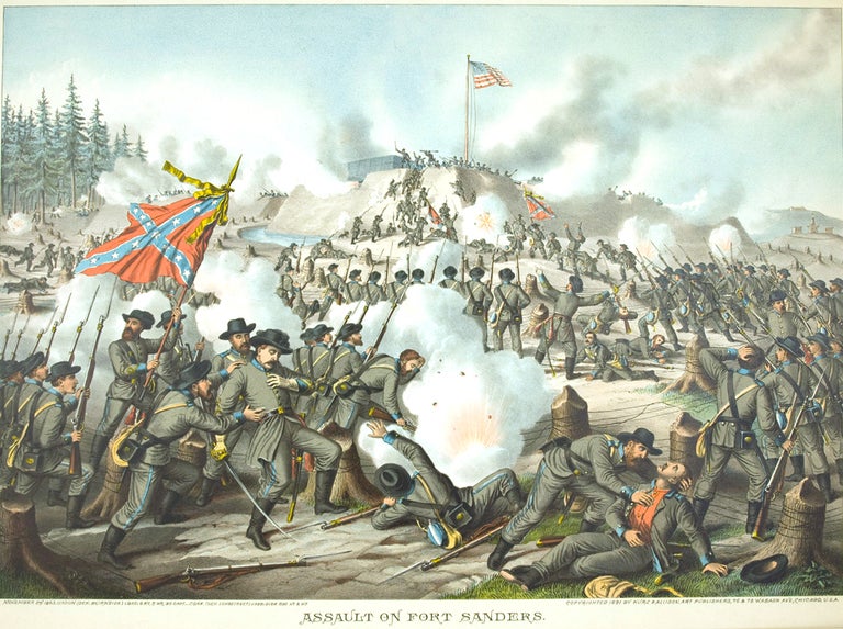 Item #40279 Assault on Fort Sanders. Novemebr 29th 1863. [Chromolithographic print]. Civil War, Kurz.