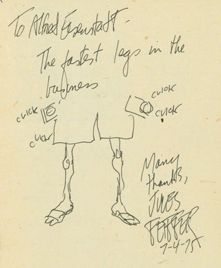 Item #40442 Autograph Note Signed, with a drawing, July 1975 [with, on verso:] Autograph Notes...