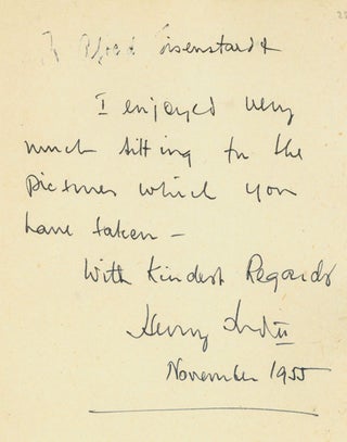 Item #40490 Autograph Note Signed to Alfred Eisenstaedt, n.p., November 1955. Henry II Ford