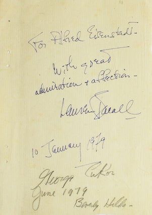 Item #40510 Autograph Note, Signed, “For Alfred Eisenstaedt with great admiration & affection...