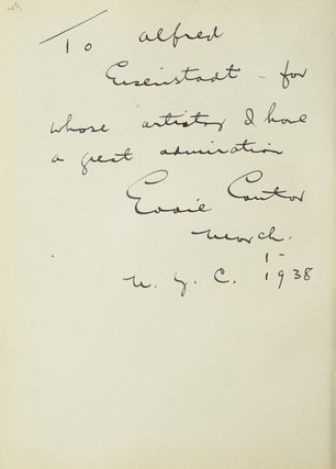 Item #40561 Autograph Note Signed to photographer Alfred Eisenstaedt, New York, 1938 [with, on...