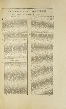 Item #41086 Imprimerie en Caracteres. Contenant dix-neuf Planches. [Extracted from: DIDEROT,...
