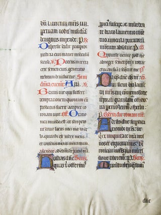 Item #42234 ILLUMINATED MANUSCRIPT MISSAL LEAF on vellum