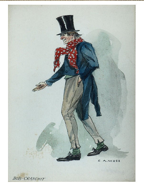 11 drawings of characters created by Charles Dickens