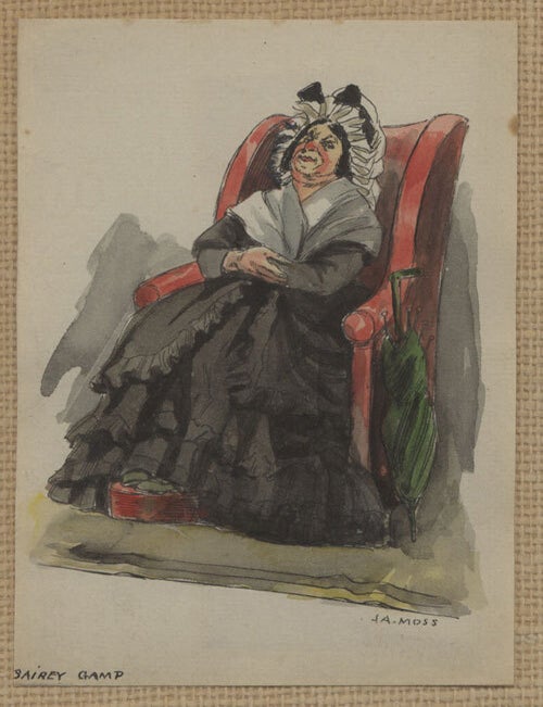 11 drawings of characters created by Charles Dickens