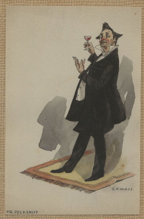 11 drawings of characters created by Charles Dickens