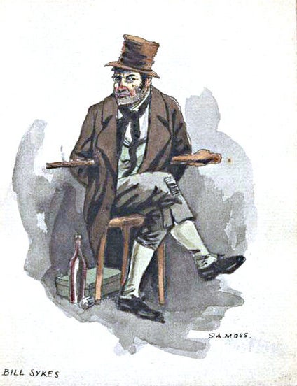 11 drawings of characters created by Charles Dickens