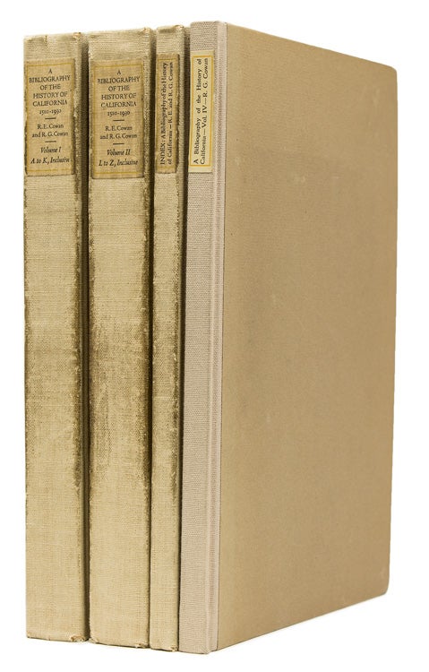 Item #43826 A Bibliography of the History of California 1510-1930. WITH Supplement. Robert Ernest Cowan, Robert Granniss.