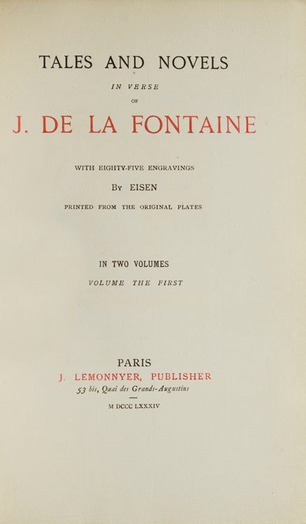 Tales and Novels in Verse of J. de La Fontaine