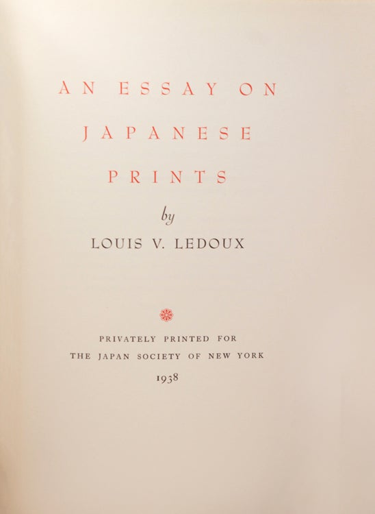 An Essay on Japanese Prints