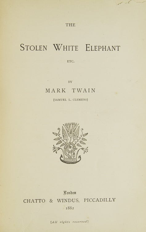 The Stolen White Elephant Etc