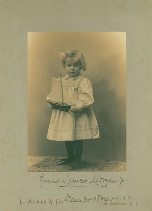 Item #53785 Two Portrait photographs of Junius Spencer Morgan, Jr., as toddler and child, dated...