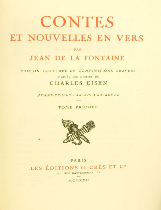 Contes et Nouvelles en Vers ... illustrés avec compositions gravées d'après les dessins de Charles Eisen