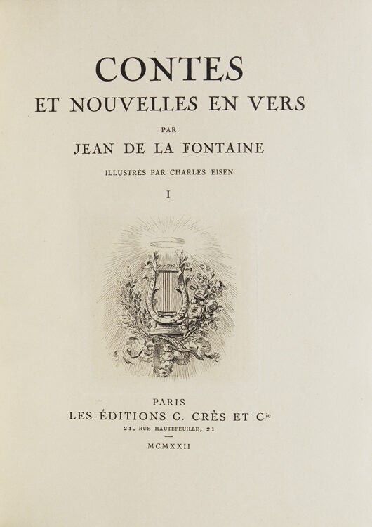 Contes et Nouvelles en Vers ... illustrés avec compositions gravées d'après les dessins de Charles Eisen